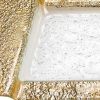 13" Clear And Gold Glass Snack Or Vanity Tray