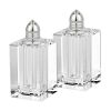 Set of Two Clear And Silver Crystal Pepper Shakers