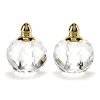 Set of Two Clear And Gold Crystal Geometric Pepper Shakers