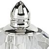 Set of Two Clear And Silver Crystal Geometric Pepper Shakers
