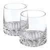 Set of Four Clear Crystal Glass Convex Curve Shape Stemless Decanter