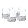 Set of Four Clear Crystal Glass Convex Curve Shape Stemless Decanter