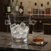 9" Clear Mouth Blown Crystal Ice Bucket