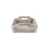 White Rustic Finish Wood Serving Tray With Handles