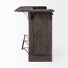 29" Gray Solid Wood Rolling Kitchen Island With Storage