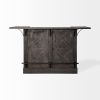 29" Gray Solid Wood Rolling Kitchen Island With Storage