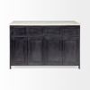 Solid Iron Black Body White Marble Top Kitchen Island With 4 Drawer