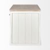 White And Brown Two Tone Wooden Kitchen Island With 3 Drawers