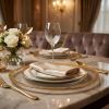 13" Clear And Gold Glass Charger Plate