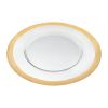 13" Clear And Gold Glass Charger Plate