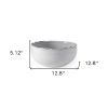 13" White Ceramic Torn Edge Round Centerpiece Bowl