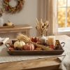 19" Brown Wood Handmade Serving Tray With Handles