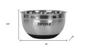 Sleek Stainless Steel Popcorn Serving Bowl