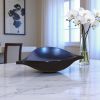 19" Black And Blue Solid Wood Novelty Centerpiece Bowl