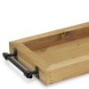 23" Natural Solid Wood Handmade Vanity Tray With Handles