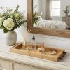 23" Natural Solid Wood Handmade Vanity Tray With Handles