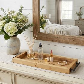 23" Natural Solid Wood Handmade Vanity Tray With Handles