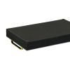 16" Black Wood And Linen Serving Tray With Handles