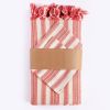 71" X 95" Red And White Striped Cotton Tablecloths