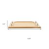 15" Brown And Natural Solid Wood Striped Serving Tray With Handles