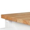 42" Natural and White Butcher Block and Iron Rolling Kitchen Cart With Storage