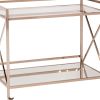 Gold Metal And Glass Rolling Bar Cart