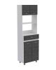 24" White and Gray Wood Flat Door Kitchen Cart With Storage