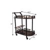 24" Dark Brown Rolling Bar Cart