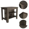 Brown 41" Kitchen Island With Storage