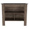 Dark Brown and Brown 41" Kitchen Island With Storage