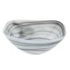 Set of Two 6" Gray And White Alabaster Glass Square Candy or Nut Bowls