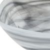 Set of Two 6" Gray And White Alabaster Glass Square Candy or Nut Bowls