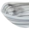 10" Gray And White Alabaster Glass Square Salad Bowl