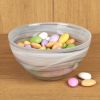 6" Gray And White Alabaster Glass Round Candy or Nut Bowl