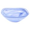 Set of Two 6" Blue And White Alabaster Glass Square Candy or Nut Bowls