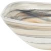 Set of Two 6" Taupe And White Alabaster Glass Square Candy or Nut Bowl