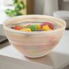 6" Taupe And White Alabaster Glass Round Candy or Nut Bowl