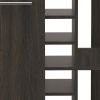 24" Espresso Wood Flat Door Rolling Kitchen Cart With Storage