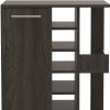 24" Espresso Wood Flat Door Rolling Kitchen Cart With Storage