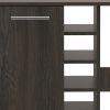 24" Espresso Wood Flat Door Rolling Kitchen Cart With Storage