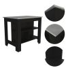41" Ivory And Black Wood Kitchen Island With Storage