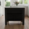 41" Ivory And Black Wood Kitchen Island With Storage