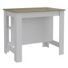 41" Brown And White Wood Kitchen Island With Storage