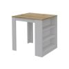36" Natural and White Wood Kitchen Island With Storage