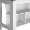 41" Black and White Wood Kitchen Island With Storage