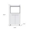 25" White Wood Rolling Kitchen Cart With Storage