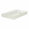 16" Silver Rectangular Wood Handmade Tray With Handles