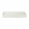 16" Silver Rectangular Wood Handmade Tray With Handles