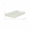16" White Silver Rectangular Wood Handmade Tray With Handles