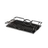 Set Of Two 20" Black Rectangular Metal and Mirror Handmade Trays